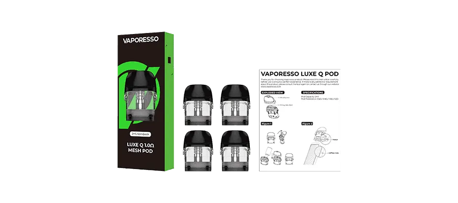 VAPORESSO LUXE Q2 QS & Q COREX REPLACEMENT PODS - PACK OF 4