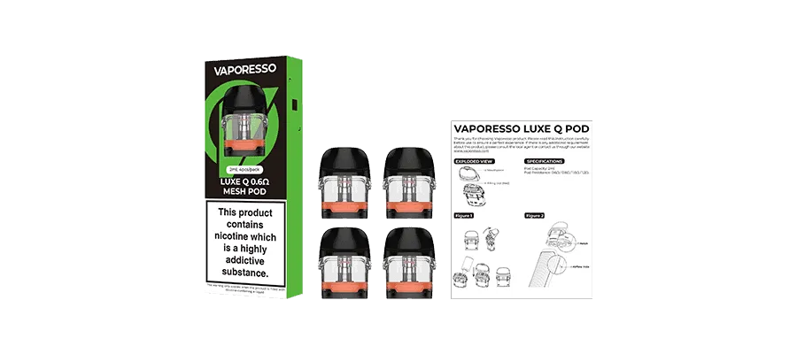 VAPORESSO LUXE Q2 QS & Q COREX REPLACEMENT PODS - PACK OF 4