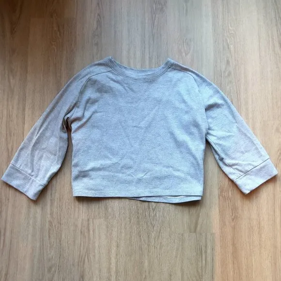 Varley Crewneck Oversized Cotton Blend Sweatshirt Size M in Grey