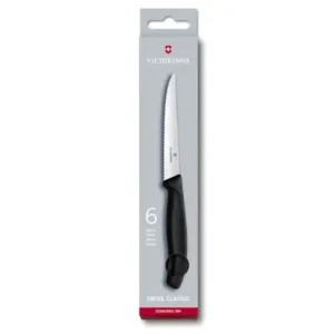 Victorinox Swiss Classic 6 Piece Steak Knife Set Serrated Pointed Black V6.7233.6