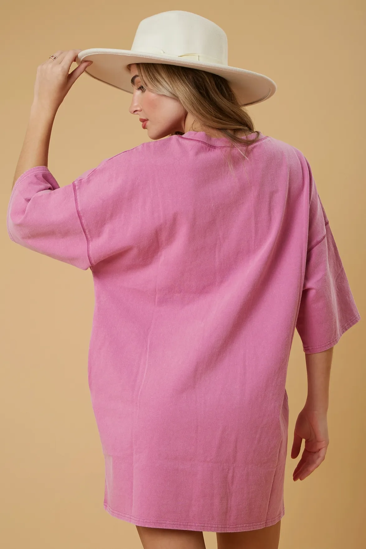 Western Boot T-Shirt Dress {Magenta}