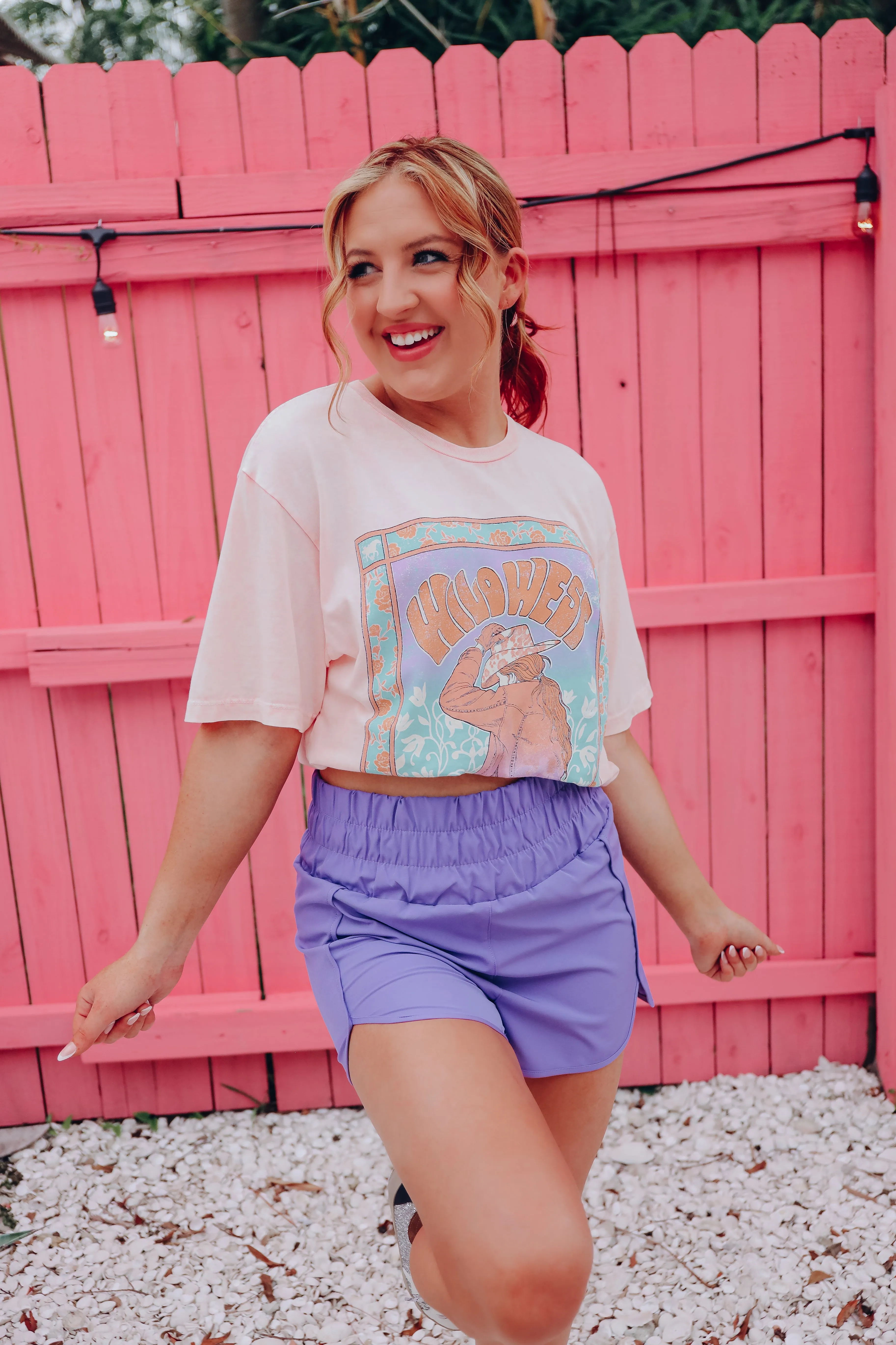 Wild Cowgirl Graphic Tee - Pink