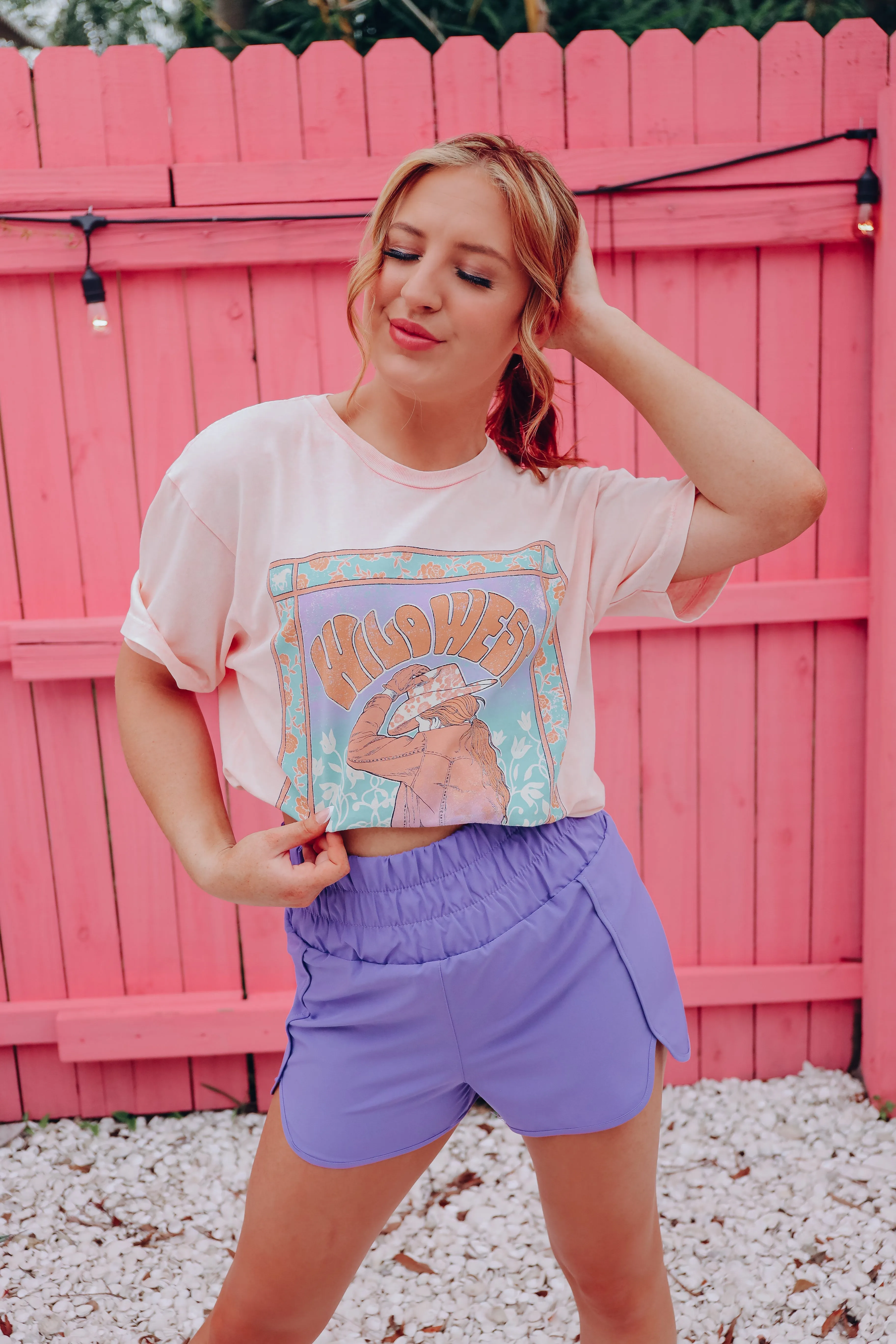 Wild Cowgirl Graphic Tee - Pink