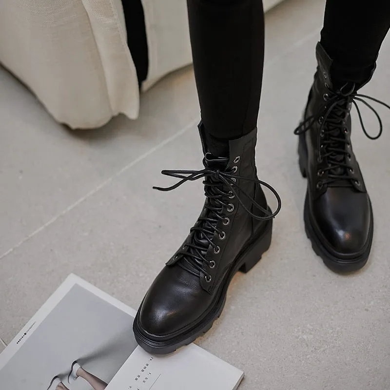 Women ankle boots cowhide upper shoes autumn and winter ladies boots long boots Elastic boots short boots snow boots