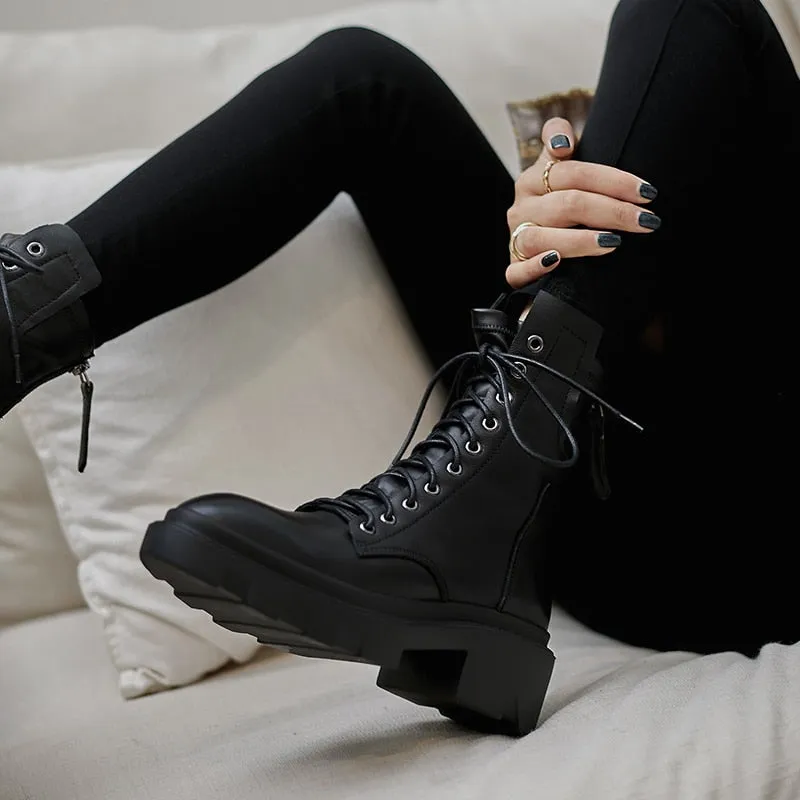 Women ankle boots cowhide upper shoes autumn and winter ladies boots long boots Elastic boots short boots snow boots