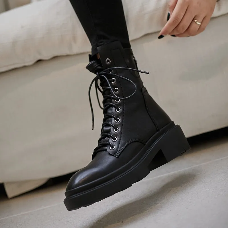 Women ankle boots cowhide upper shoes autumn and winter ladies boots long boots Elastic boots short boots snow boots