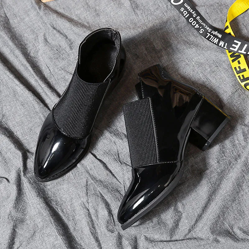 Women's Booties Autumn and Winter Thick with Pointed Boots Women's Boots Large Size Martin Fashion Boots