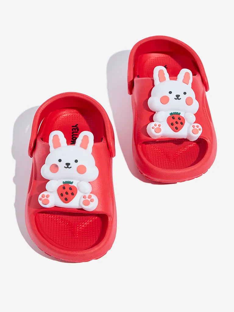 Yellow Red Bunny-Detailed Clogs