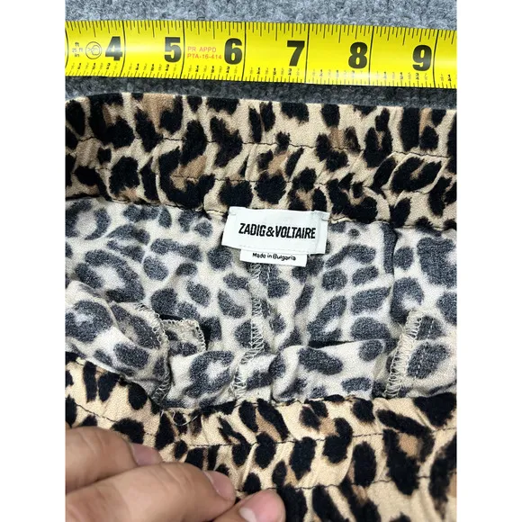 Zadig &amp; Voltaire Parone Leo Pajama Trousers 36 Animal Leopard AOP Wide Leg Bratz