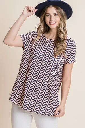 Zig Zig Short Sleeve Top